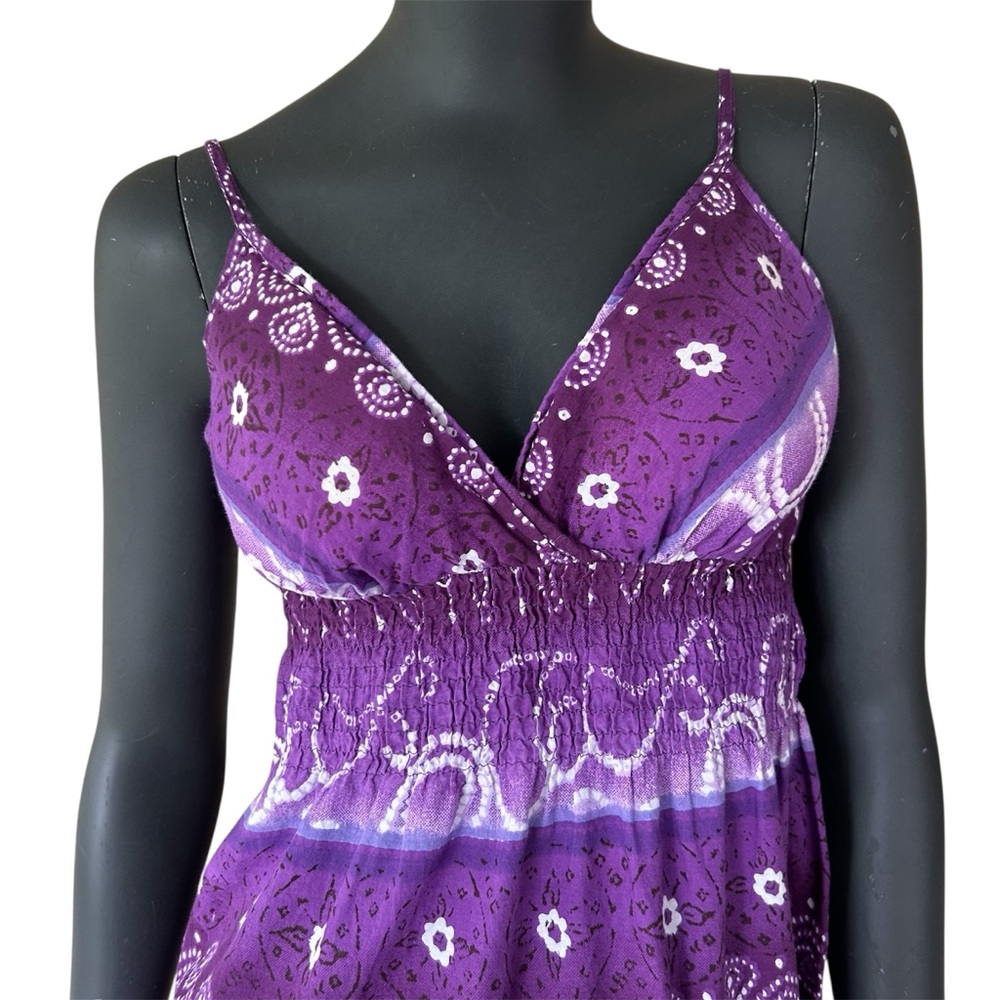 Vintage Purple Floral Midi Dress - Picture 1 of 10